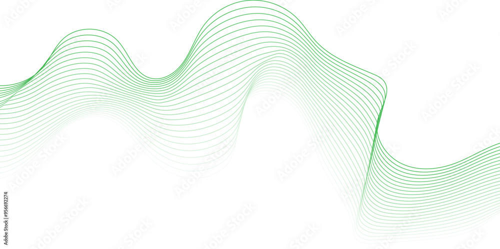 Abstract green lines for website, banner and brochure, Curve flow ...