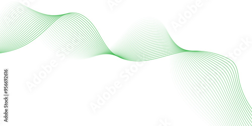Abstract green lines for website, banner and brochure, Curve flow motion illustration, Smoke design, Vector lines, Modern background design.
