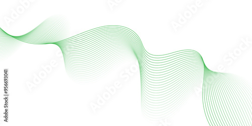 Abstract green lines for website, banner and brochure, Curve flow motion illustration, Smoke design, Vector lines, Modern background design.
