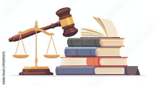 Law and Justice Concept Judges Gavel Next to Scales