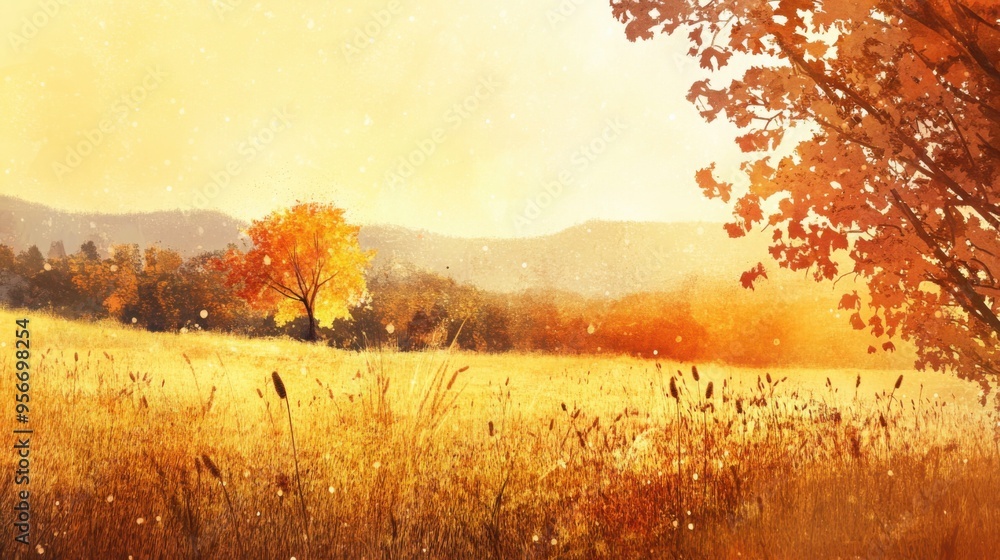 autumn landscape with trees autumn landscape with trees