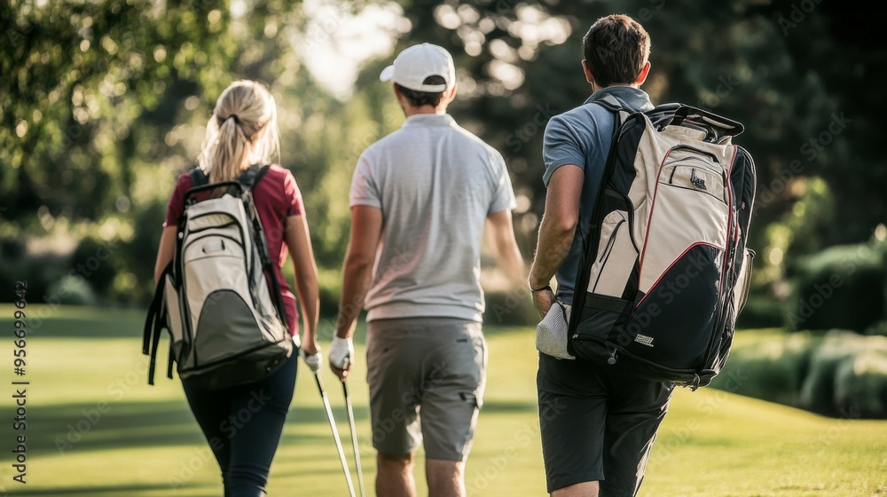 Obraz premium Golfers Walking on the Course