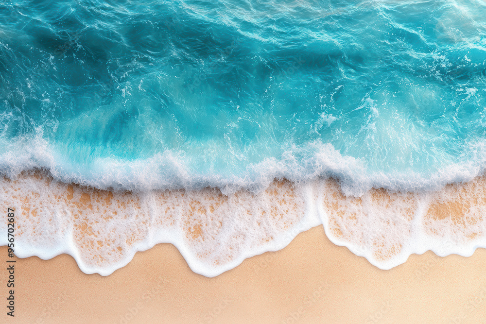 Fototapeta premium Sand and Sea Banner with Copy Space
