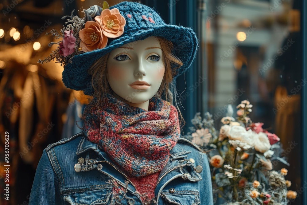 Female mannequin is showcasing the newest trends for the season Female mannequin is showcasing the newest trends for the season