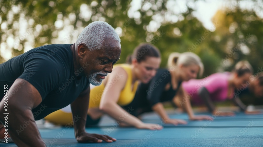 Fototapeta premium Outdoor Group Exercise Session