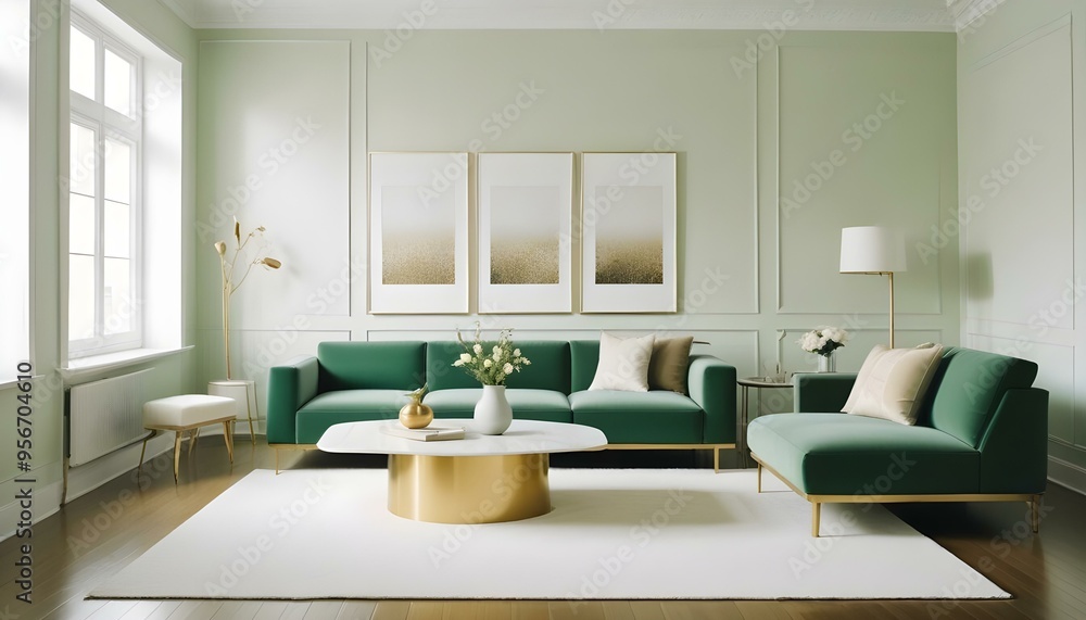 Fototapeta premium Photo interior modern design room 3d illustration