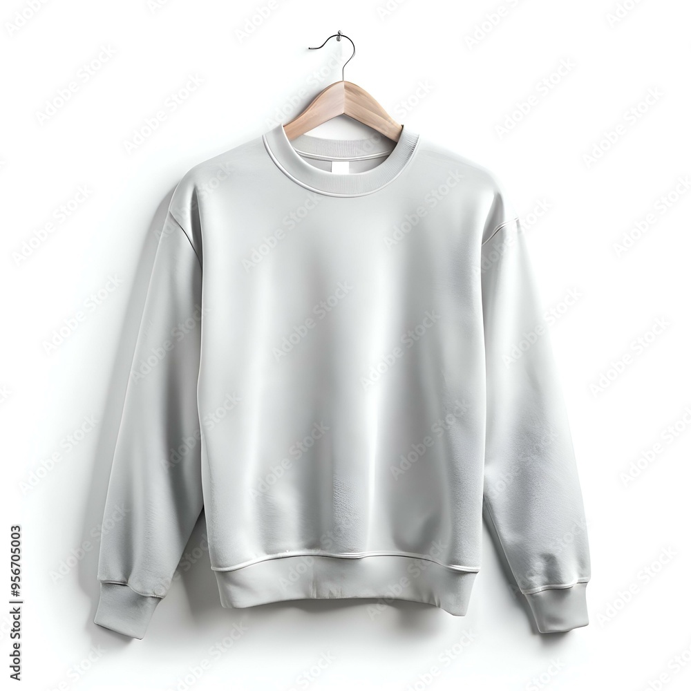 Blank grey crewneck sweatshirt mockup on a wooden hanger. perfect for showcasing your designs or branding. Blank grey crewneck sweatshirt mockup on a wooden hanger. perfect for showcasing your designs or branding.