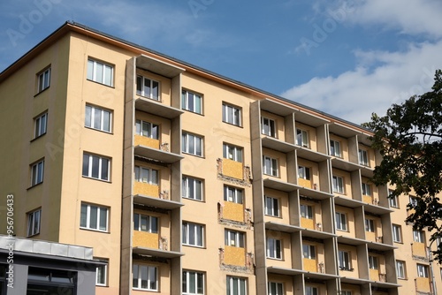 Reconstruction of old balconies made in Ostrava with new conrete panels photo