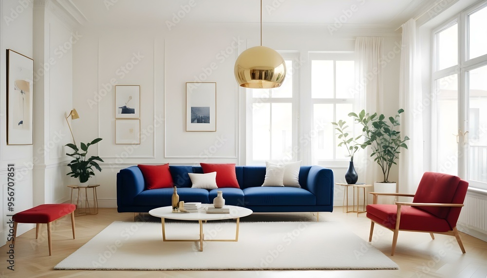 Fototapeta premium Photo interior modern design room 3d illustration