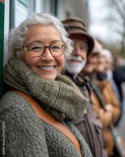 Wallpaper Mural Joyful Group of Diverse Seniors Outside Medicare Advantage Building Torontodigital.ca