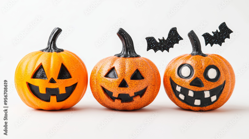 happy_halloween_decoration_on_white_background happy_halloween_decoration_on_white_background