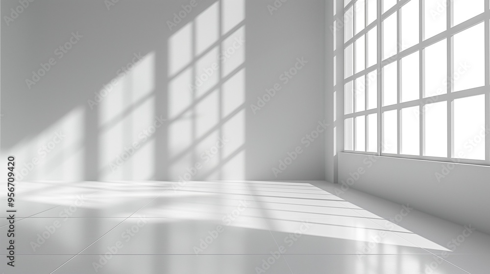 Minimalist Abstract White Background with Soft Shadows and Light Reflections, Ideal for Product Display or Advertising Backdrop in a Studio Setting Minimalist Abstract White Background with Soft Shadows and Light Reflections, Ideal for Product Display or Advertising Backdrop in a Studio Setting