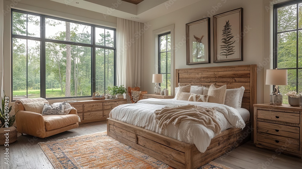 modern farmhouse bedroom rustic elements mixed with sleek design warm neutral palette cozy textures modern farmhouse bedroom rustic elements mixed with sleek design warm neutral palette cozy textures