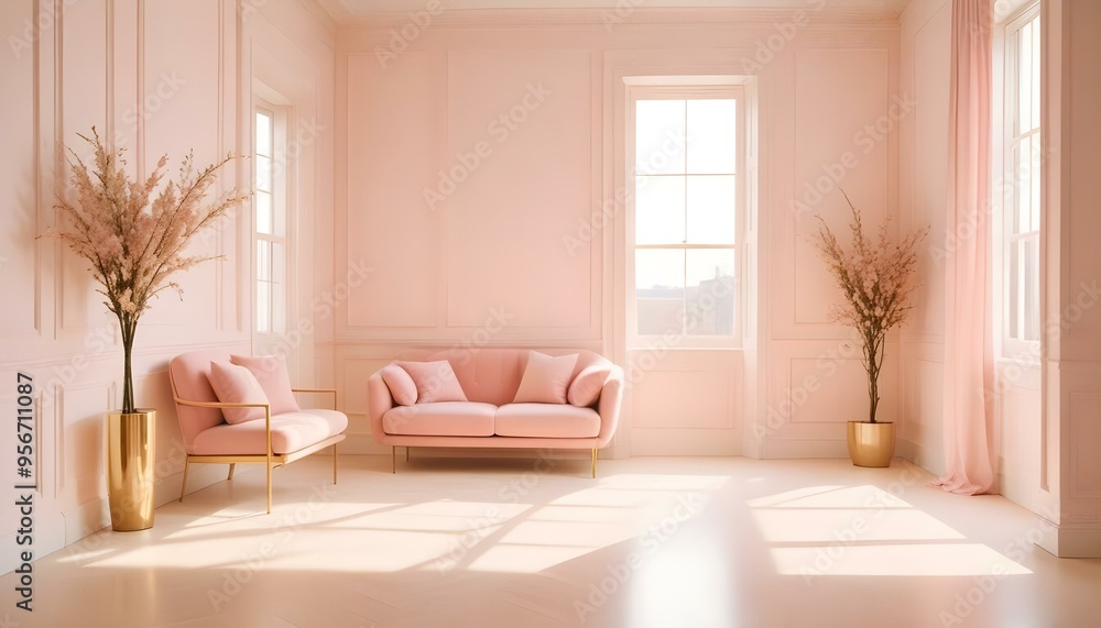 Fototapeta premium Photo interior modern design room 3d illustration