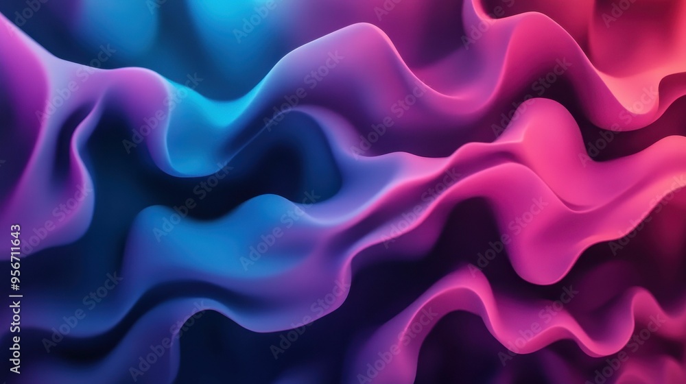 Colorful Abstract Curves and Waves in Blue and Purple Tones Colorful Abstract Curves and Waves in Blue and Purple Tones