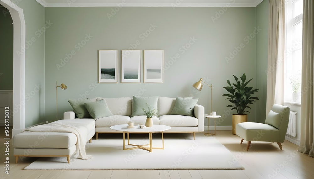 Fototapeta premium Photo interior modern design room 3d illustration