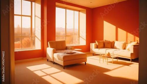 Photo interior modern design room 3d illustration