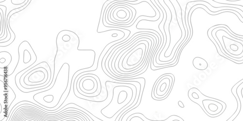 Topographic map background geographic line map with seamless ornament design. The black on white contours vector topography stylized height of the lines map.	