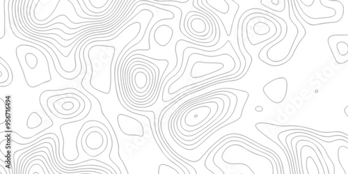 Topographic map background geographic line map with seamless ornament design. The black on white contours vector topography stylized height of the lines map.	