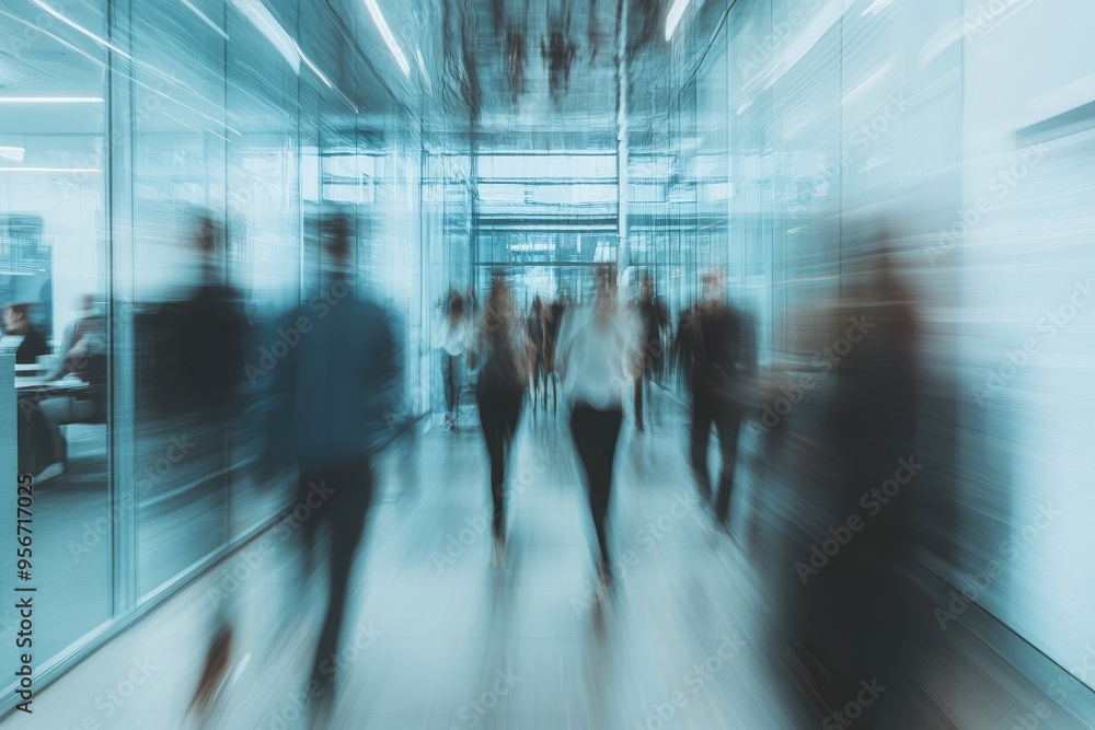 A blurry image of a busy city street with people walking and a few cars A blurry image of a busy city street with people walking and a few cars