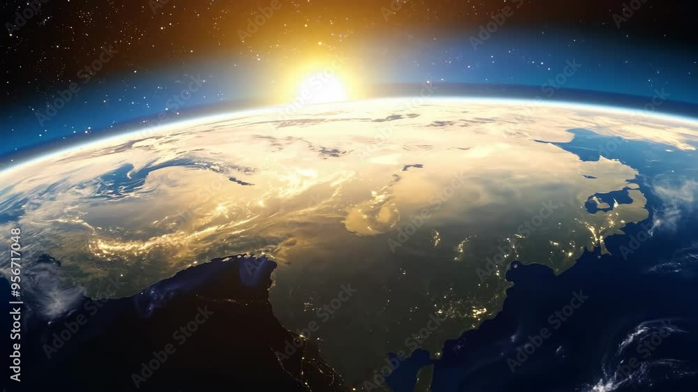 Galactic Dawn: Sunrise Over Earth from Space Galactic Dawn: Sunrise Over Earth from Space