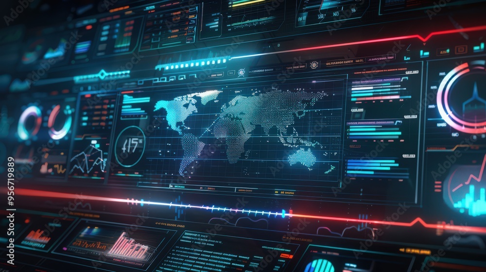 A futuristic stock chart interface with advanced data visualization tools and analytics. A futuristic stock chart interface with advanced data visualization tools and analytics.