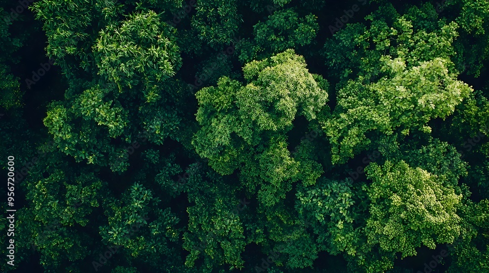 Lush Green Forest Canopy with Vibrant Foliage and Natural Lighting Lush Green Forest Canopy with Vibrant Foliage and Natural Lighting