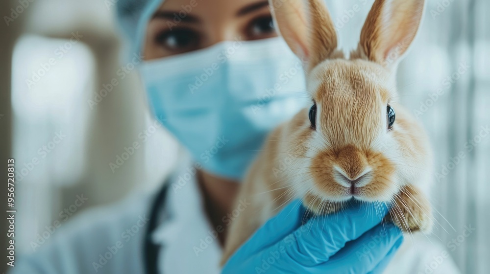 Veterinarian Gently Examining a Rabbit s Ears with Expertise and Care in a Veterinary Clinic Providing Compassionate and Thorough Medical Attention to the Small Animal Patient Veterinarian Gently Examining a Rabbit s Ears with Expertise and Care in a Veterinary Clinic Providing Compassionate and Thorough Medical Attention to the Small Animal Patient