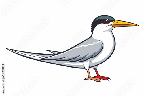  Elegant tern bird goes icon vector art illustration photo