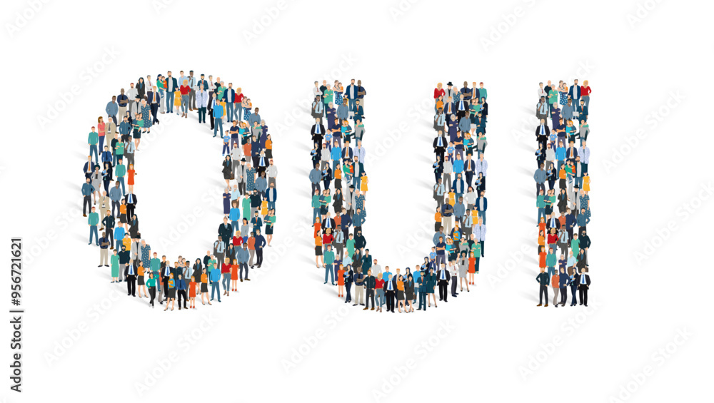 illustration vectorielle représentant une foule de personnages formant le mot illustration vectorielle représentant une foule de personnages formant le mot