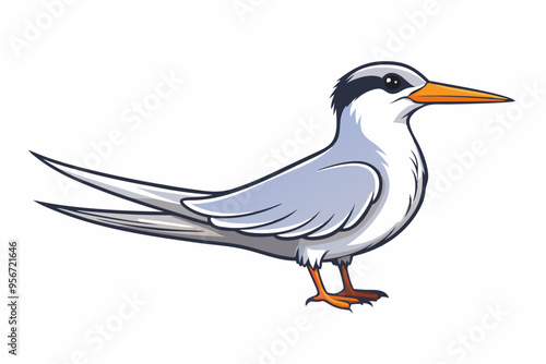  Elegant tern bird goes icon vector art illustration photo