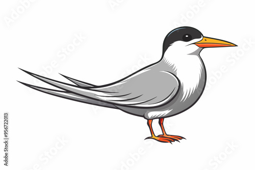  Elegant tern bird goes icon vector art illustration photo