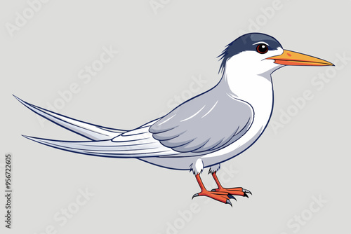  Elegant tern bird goes icon vector art illustration photo