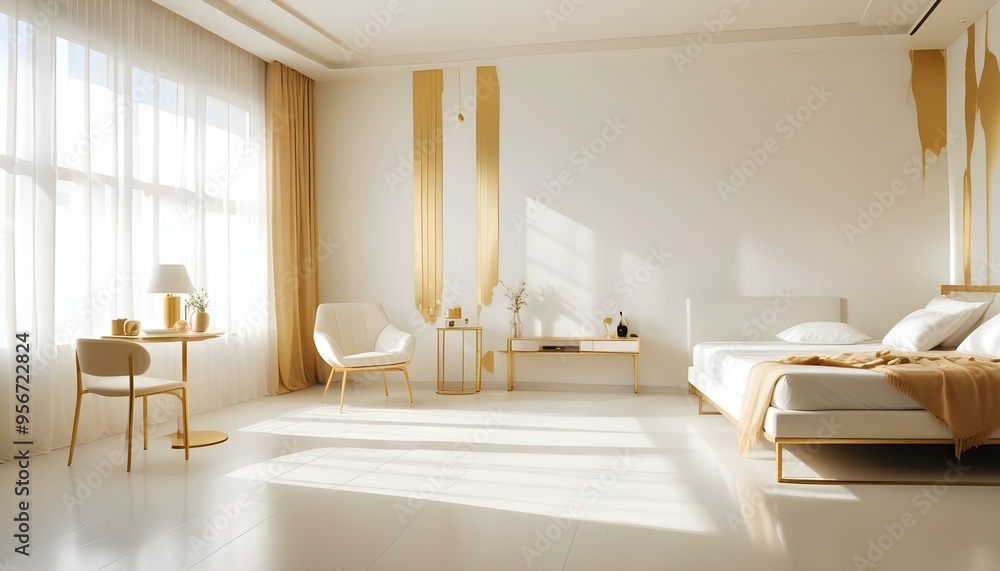 Fototapeta premium Photo interior modern design room 3d illustration