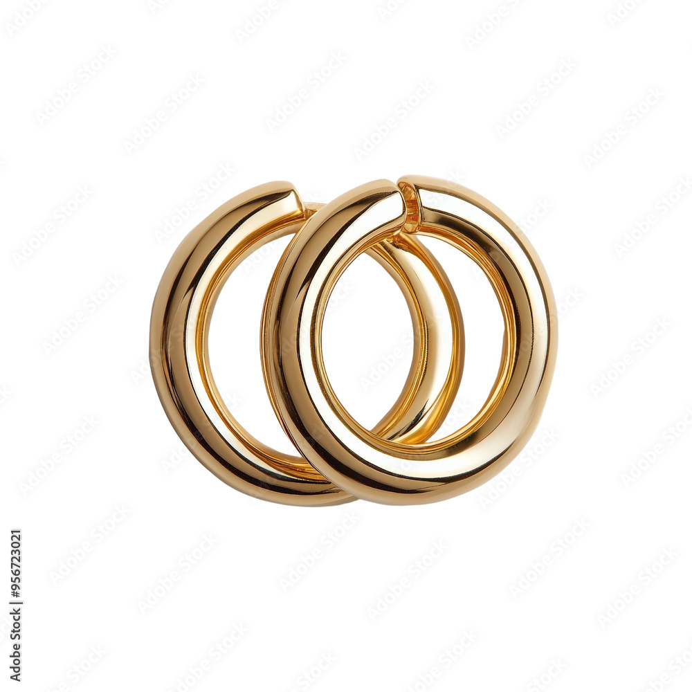 Stylish gold hoop earrings isolated on a white background. Perfect for fashion, accessories, and jewelry-themed projects. Stylish gold hoop earrings isolated on a white background. Perfect for fashion, accessories, and jewelry-themed projects.