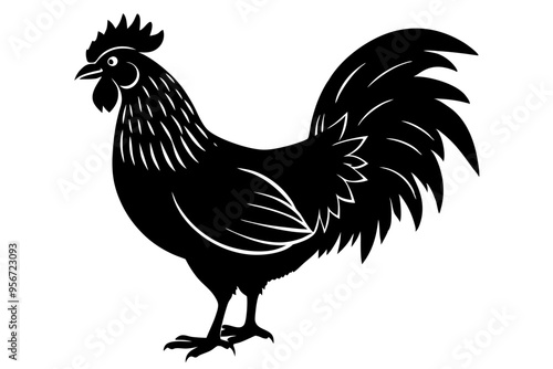 rooster  silhuette vector illustration