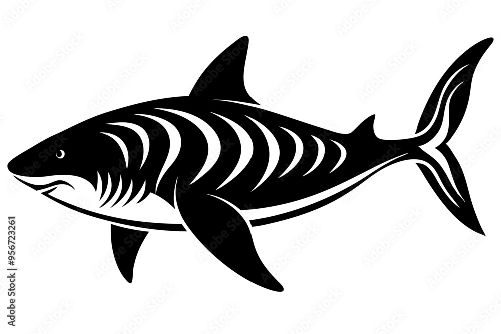 shark illustration silhuette vector shark illustration silhuette vector