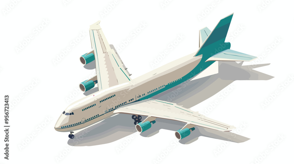 Fototapeta premium Model of Passenger Airplane Showcasing Travel and Aviation
