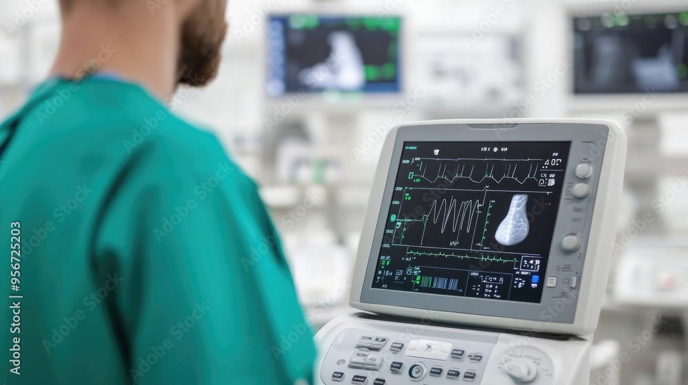 Veterinary care professional using a portable ultrasound device to examine a horse in a rural outdoor setting The image showcases the mobile and field based nature of veterinary services Veterinary care professional using a portable ultrasound device to examine a horse in a rural outdoor setting The image showcases the mobile and field based nature of veterinary services