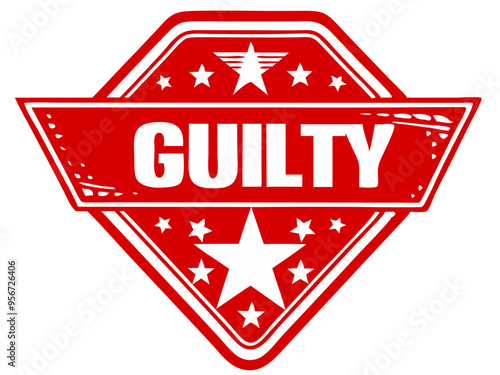  grunge vintage badge with text GUILTY
