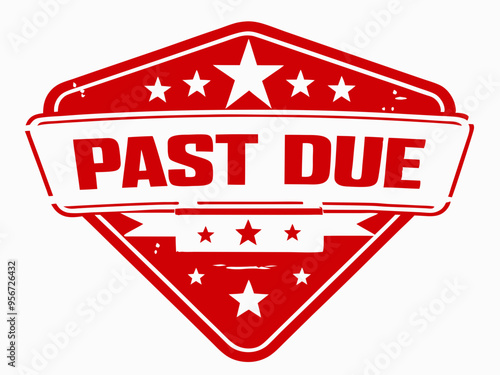 grunge red badge with text PAST DUE