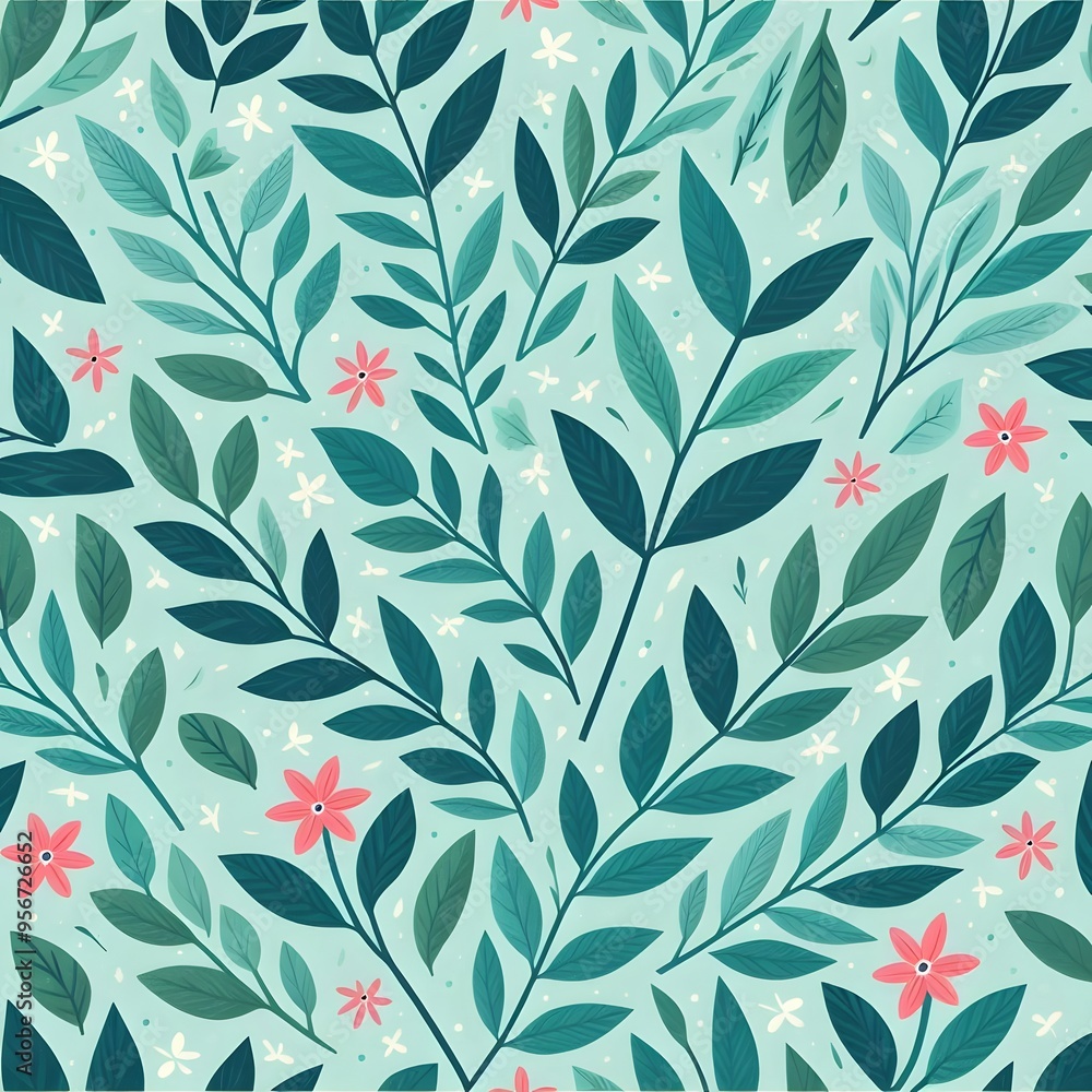 Floral seamless pattern with flowers and leaves Decorative vector pattern abstract background Floral seamless pattern with flowers and leaves Decorative vector pattern abstract background