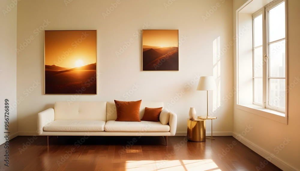 Fototapeta premium Photo interior modern design room 3d illustration