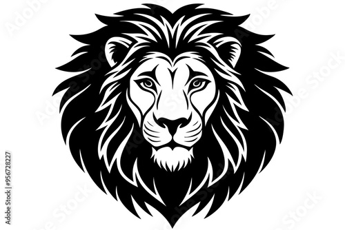 a  lion  head silhuette vector illustration