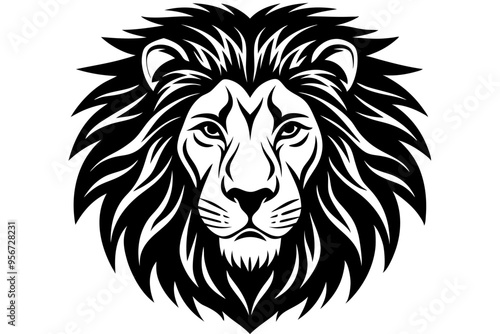 a  lion  head silhuette vector illustration