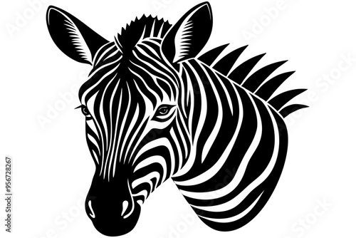 a  zebra  head silhuette vector illustration