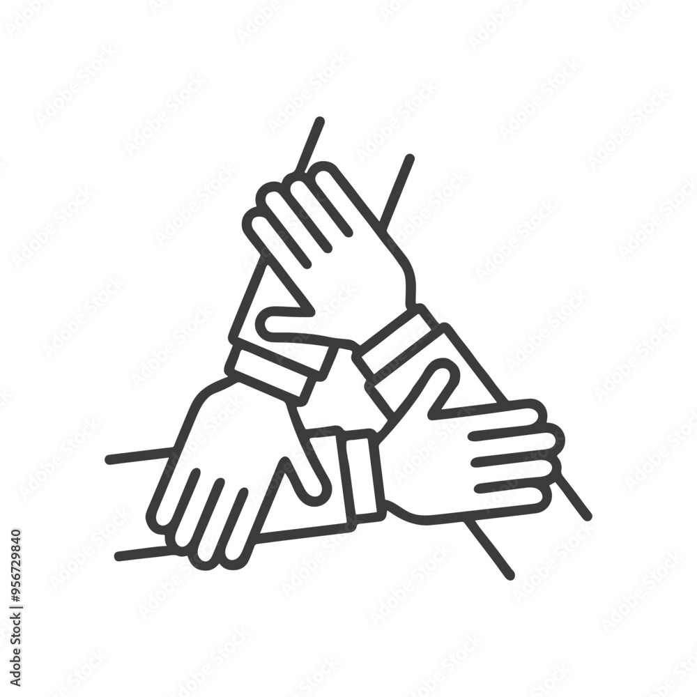 teamwork alliance partnership hand line icon teamwork alliance partnership hand line icon