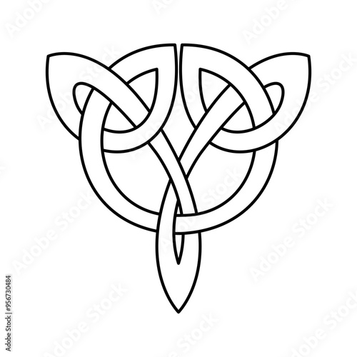 Celtic interlaced pattern isolated vector. Nordic symbol. Celtic knot vector illustration. Vintage element.
