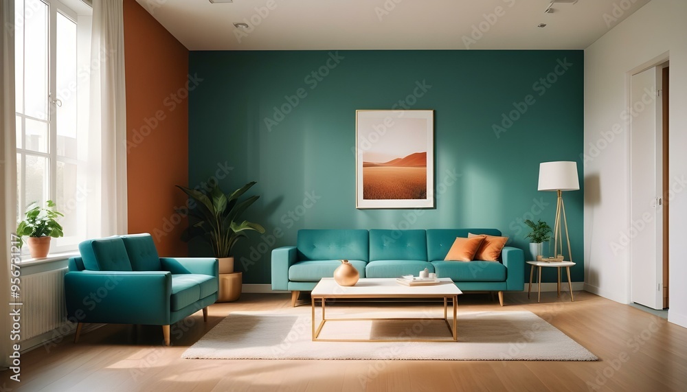 Fototapeta premium Photo interior modern design room 3d illustration