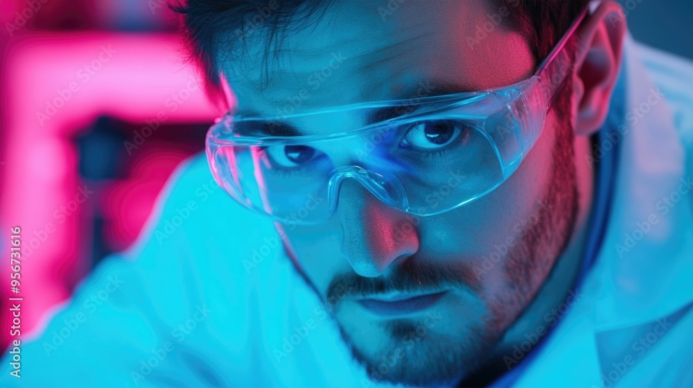 Scientist Observing Crystal Growth in a Lab Materials Science Deep Depth of Field Experimental Setup Close up view of a laboratory setting with microscope test tubes glassware Scientist Observing Crystal Growth in a Lab Materials Science Deep Depth of Field Experimental Setup Close up view of a laboratory setting with microscope test tubes glassware